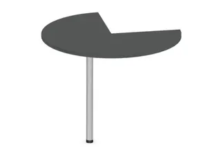 aanbouwtafel,i.h.v.,HxØ 720-840x1000mm,driekwartrond,MS-donkergrijs - 1