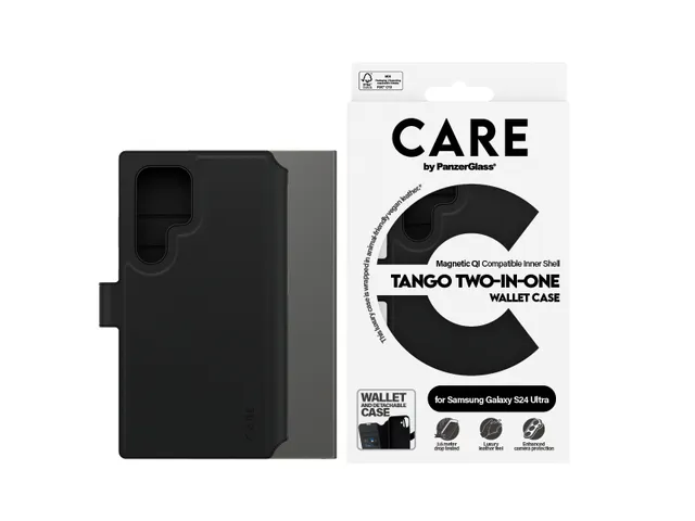 PanzerGlass CARE by Tango 2-in-1 Wallet Case w. Qi Compatible Sa