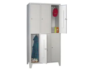 lockerkast,HxBxD 1850x900x500mm,3x2vakken,RAL7035,front RAL3000 - 1