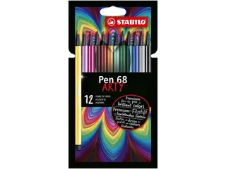 Viltstift STABILO Pen 68/12 Arty medium assorti etui à 12 stuks - 1