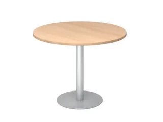 vergadertafel,HxØ 745x1000mm,rond,schotelvoet zilverkleurig,ronde bui - 1