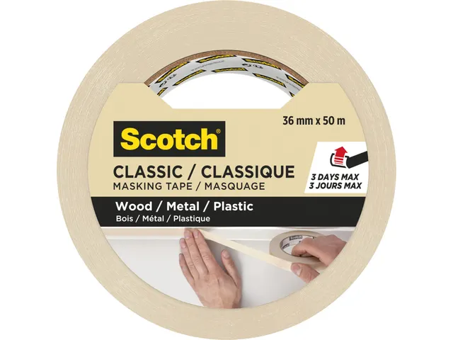 Afplaktape Scotch Classic 36mmx50m beige