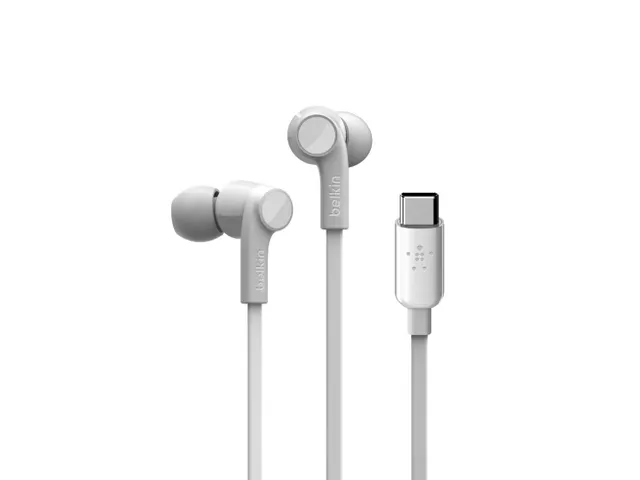 Belkin ROCKSTAR in-ear oordopjes met USB-C connector Wit