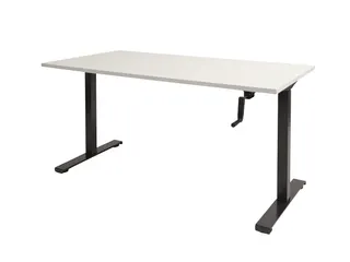 Dextro Slinger Bureau Zit-sta T-poot 160x80 Krijtwit 25mm Zwart - 2