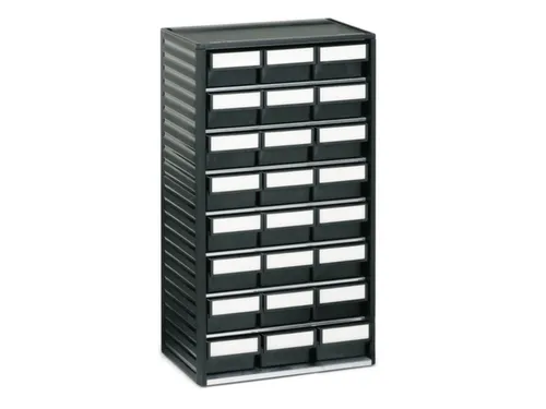 ESD-assortimentskast,HxBxD 550x310x180mm,24lade(n),laden zwart