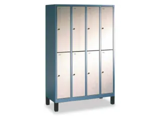 Dubbeldekse lockerkast,HxBxD 1850x420x500mm,romp RAL7021,front RAL3003 - 1