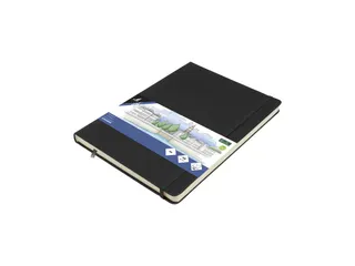 Schetsboek Kangaro A4 zwart PU HC 80 blad 140gr roomwit met elastiek e - 1
