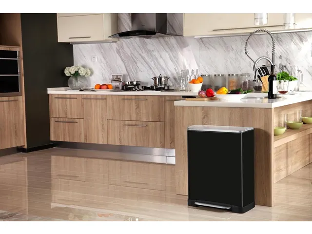 Pedaalemmer E-Cube 50 liter Zwart Mat RVS