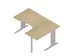 Bureau d’angle 730x1600x1200mm retour à droite chêne/aluminium