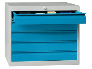 ladekast HxBxD 600x500x600mm 5laden slot RAL7035 front RAL5012 - 2