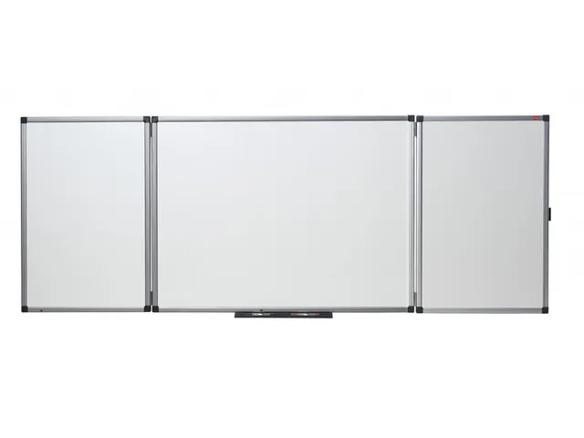 Tableau blanc Triptyque Nobo Prestige rabattable Email 120x400cm