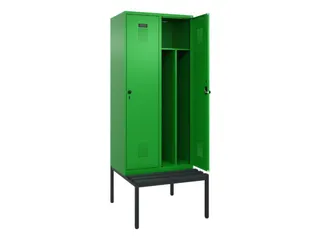 locker met bank,voor scheiding van kleding,HxBxD 2120x800x815mm,2vak - 1
