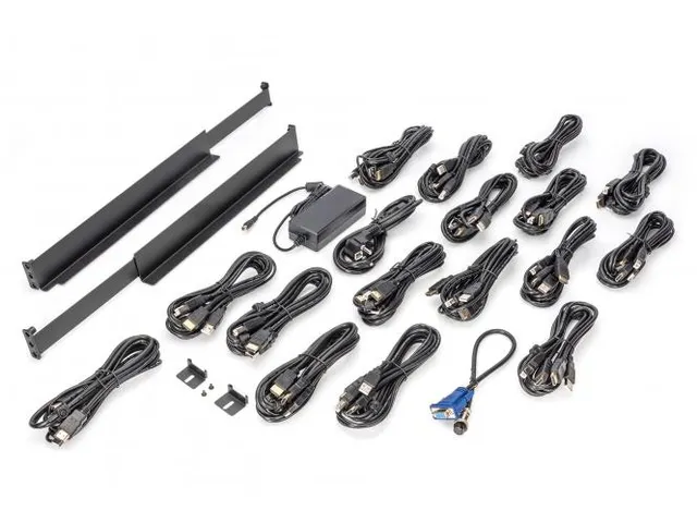 17'' HD LCD KVM-console 16-poorts HDMI touchpad Brits toetsenbord