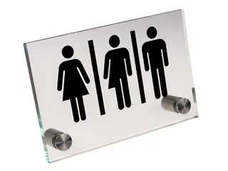 Toiletbord Glasslook Genderneutraal 150x100mm Plexiglass - 2