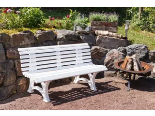 Kunststofbank 800x1500x450mm Zit H 450mm 13 Latten 2 Pootstellen Wit - 3