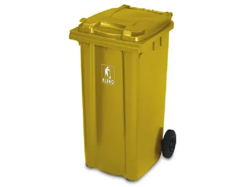 Vuilcontainer PE 240 liter HxBxD 1100x580x740mm met wielen geel
