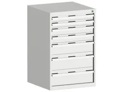 ladekast HxBxD 1000x650x525mm 7laden romp RAL7035 front RAL7035