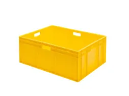 Euronorm Stapelkrat 320x800x600mm 127liter Wanden/bodem Gesloten Geel