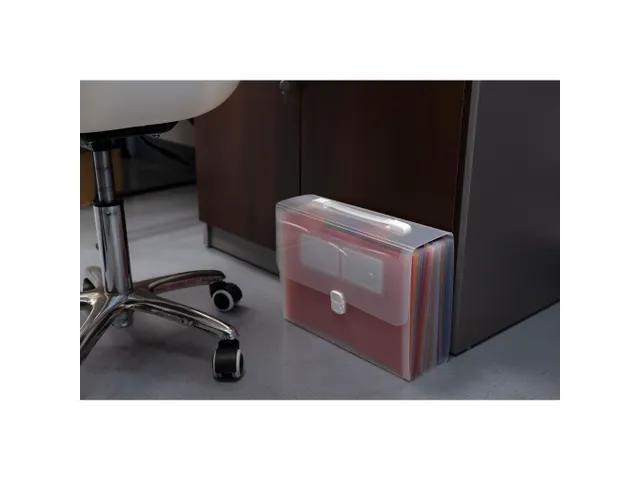 Sorteermap PP CRYSTAL handvat 24vak