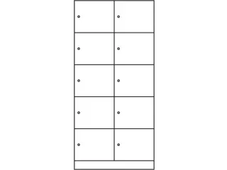 lockerkast,HxBxD 1950x900x480mm,2x5vakken,romp RAL7021,front RAL7021 - 5