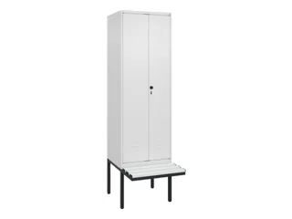 PBM-locker met bank,HxBxD 2120x600x815mm,2vak,vak B 300mm,draaigrendel - 1