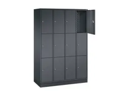 lockerkast,HxBxD 1950x1220x500mm,4x3vakken,cil.-slot,sokkel