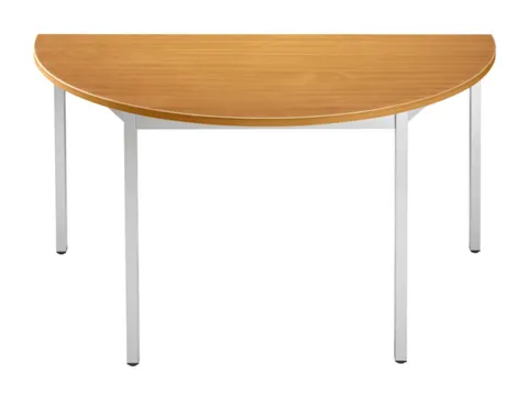 Tafel Halfrond 140x70 Cm Frame Aluminium Blad Kersenhout