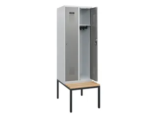 locker met bank,HxBxD 1950x600x815mm,2vak,vak B 300mm,cilinderslot - 1
