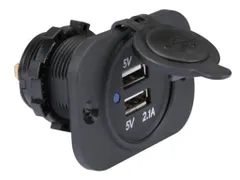 USB-Lader Voor DE Auto-Inbouw (12-24 VDC IN, 2 x 5 V UIT)