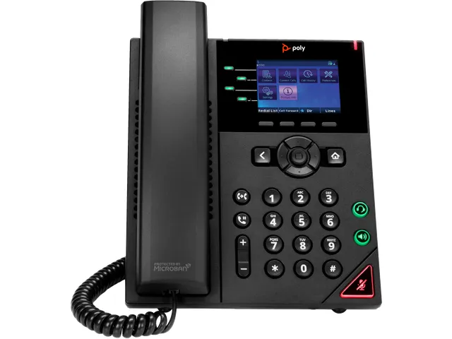 Poly OBi VVX 250 4-lijns IP-telefoon met PoE-ondersteuning