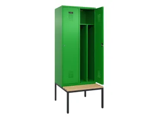locker met bank,voor scheiding van kleding,HxBxD 2120x800x815mm,2vak - 1