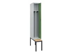 locker met bank,voor scheiding van kleding,HxBxD 2120x300x815mm,1vak