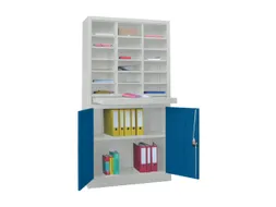 Postsorteerkast Met Deuren 1950x1000x400mm 3x6 Ral7035 Front Ral5010