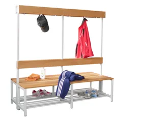 dubbele zitbank,HxLxD 1600x2000x770mm,onderstel RAL6011 - 1