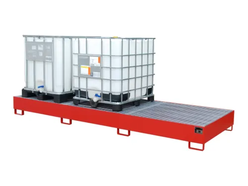 opvangbak,v. 3xIBC,opvangvol. 1000l,HxBxD 340x3850x1300mm,m. rooster
