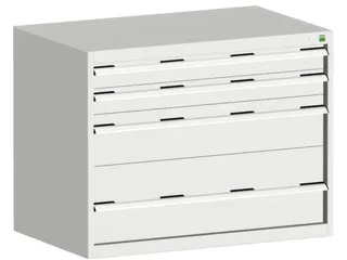 ladekast HxBxD 800x1050x750mm 4 laden romp Ral7035 staal lichtgrijs - 1