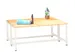 banc double,LxP 1000x740mm,barrettes en bois hêtre,piètement RAL9010