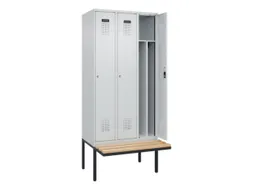 locker met bank,voor scheiding van kleding,HxBxD 2120x900x815mm,3vak