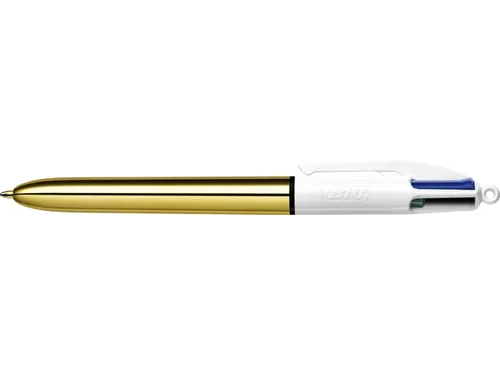 Balpen Bic Goud 4kleuren inkt