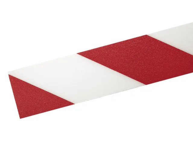 Durable Signaal Sticker Vloermarkering Rood/wit 50mmx30m