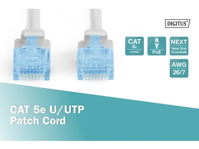 CAT 5e U-UTP patchkabel CU PVC AWG 26/7 Lengte 3m Grijs
