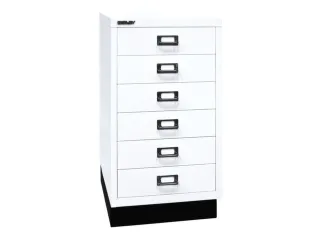 kantoor-ladekast HxBxD 670x349x432mm 6 laden romp verkeerswit staal - 3