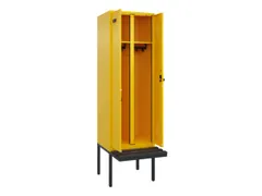 locker met bank,voor scheiding van kleding,HxBxD 2120x600x815mm,2vak