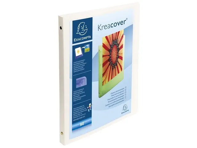 Ringmap Personaliseerbaar PP Kreacover A4 4R 15mm wit