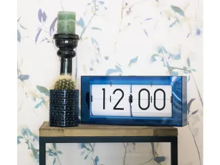 Tafel/wandklok NeXtime Big Flip 36x17x8.5cm acryl blauw - 8