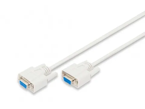 Data-overdrachtverbindingskabel D-Sub9 vrouwelijk/vrouwelijk 2m beige