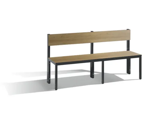 omkleedbank,HxLxD 796x1500x407mm,HPL eiken-sereno,frame staal RAL7021