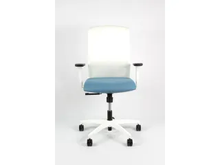 Bureaustoel EN1335 Linea Tekna White 01 l.blauw/wit met 3D armleuning - 2