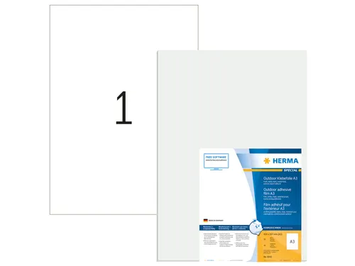 HERMA 9542 Weervast Outdoor folie-etiket A3 297x420mm Wit 10 stuks
