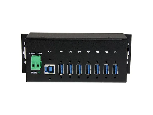 7-Port industriële USB 3.0 hub metalen USB-A hub met DIN-rail montage